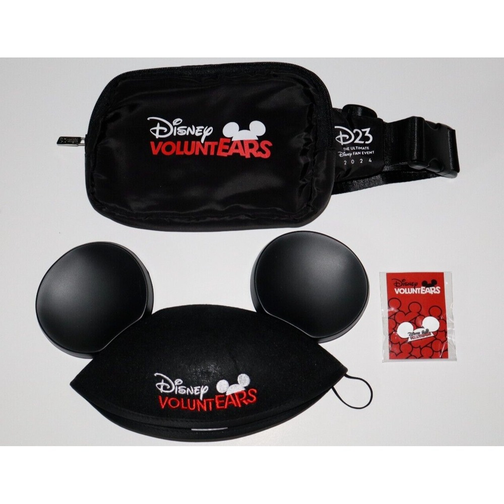 D23 2024 Disney Fan Event Disney VoluntEARS Fanny Belt Bag Pin Ears New